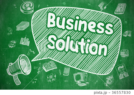 Business Solution - Doodle Illustration on Green 36557830