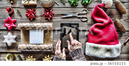 Preparing a New Year's gift at home. 36558155