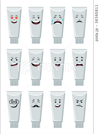 Set of tubes icons, smiling, emoji 36560811