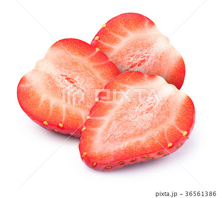 Three sliced strawberries isolated Three sliced strawberries isolated 36561386