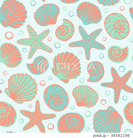 Seashell seamless pattern. Summer background 36562196