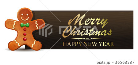Christmas banner with Gingerbread Man 36563537