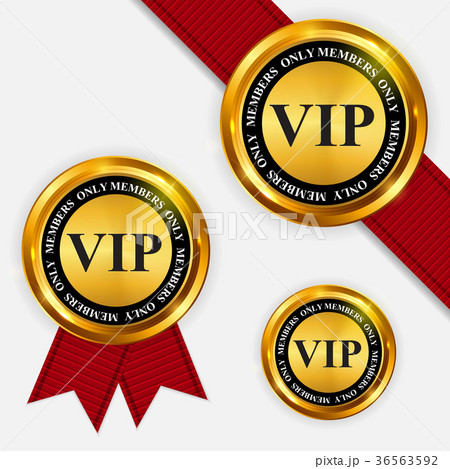 Vector VIP Members Only Gold Sign, Label Template 36563592