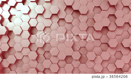 Pink hexagonal background, 3D rendering 36564206