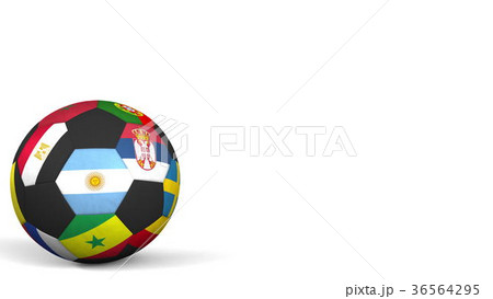 Football ball featuring different national teams 36564295