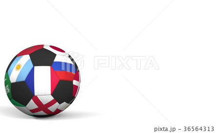 Football ball featuring different national teams 36564313
