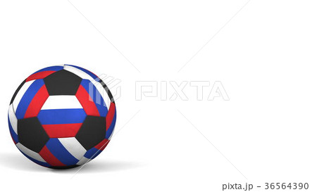 Football ball featuring flags of Russia. 3D 36564390