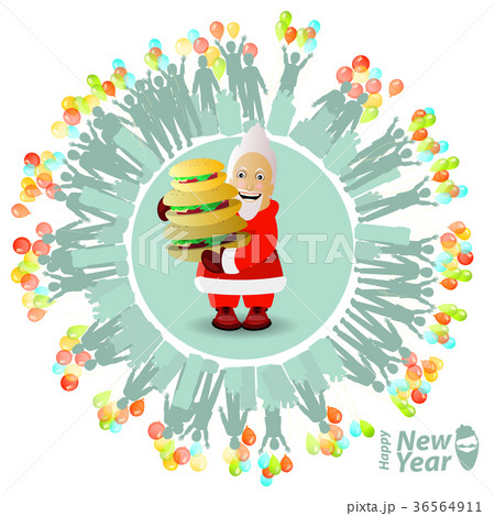 Christmas card. santa claus and three Christmas card. santa claus and three 36564911