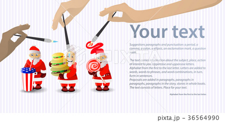 santa clauses with soda, cake and candy santa clauses with soda, cake and candy 36564990