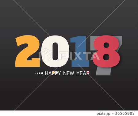 Greeting card template with Modern Text for 2018 Greeting card template with Modern Text for 2018 36565985