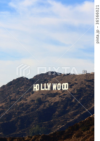 ハリウッドサイン アメリカ合衆国カリフォルニア州 ロサンゼルス の写真素材