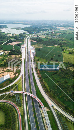 over Road city highway - Bird eye viwe -Top view over Road city highway - Bird eye viwe -Top view 36569962