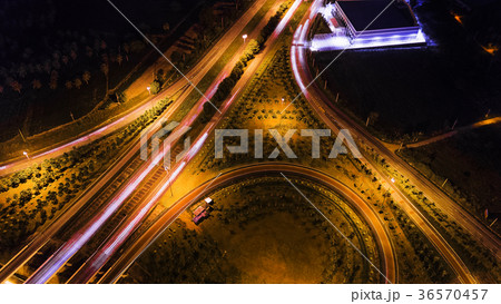 over Road city highway at night - Top vie 36570457