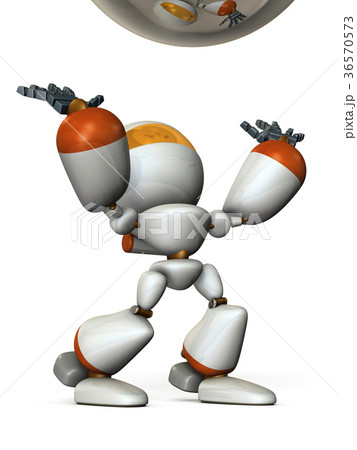受け取り姿勢のキュートなロボット 36570573