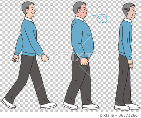 Obese and slim middle-aged men 36573266