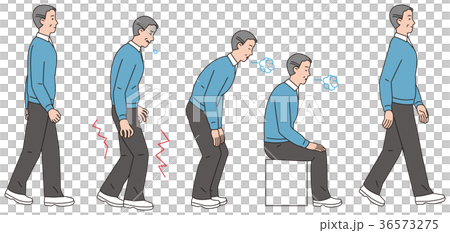 歩行中に脚に痛みが走った中年男性 歩行中に脚に痛みが走った中年男性 36573275