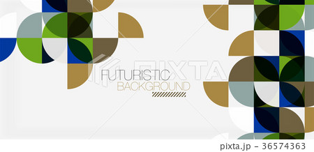 Geometric triangle and circle shape, wide abstract 36574363