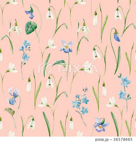 Watercolor floral vector pattern Watercolor floral vector pattern 36578665