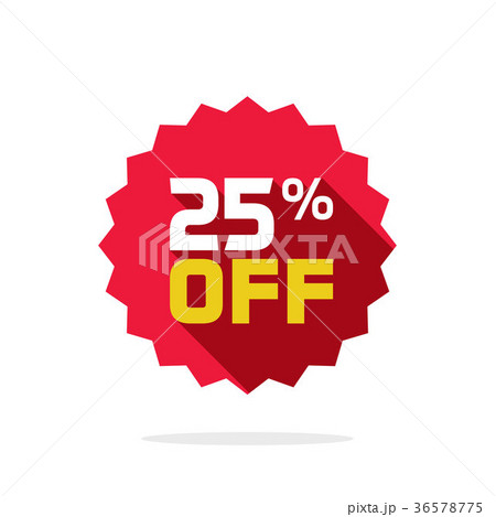 Sale tag vector badge template, 25 percent off Sale tag vector badge template, 25 percent off 36578775