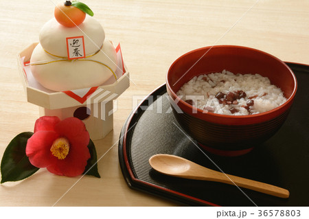 小豆がゆ　鏡餅 36578803