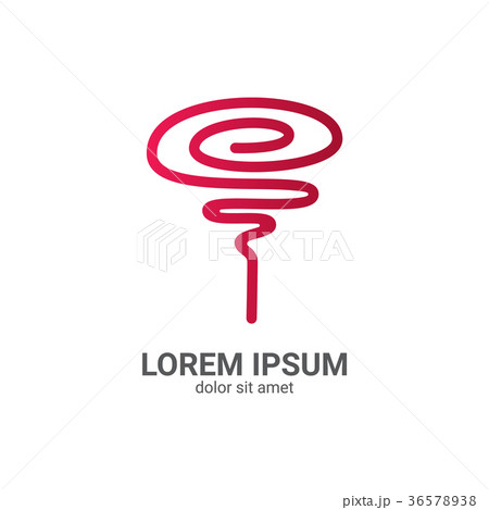 rose line logo design template 36578938