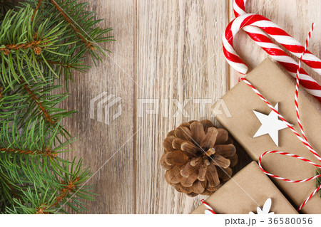 Christmas holidays composition on white wooden 36580056
