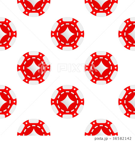 Casino chips with diamond suit. Seamless pattern Casino chips with diamond suit. Seamless pattern 36582142