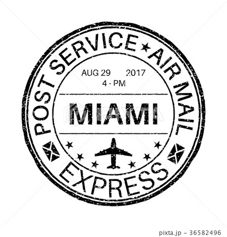 MIAMI black round postmark for envelope MIAMI black round postmark for envelope 36582496