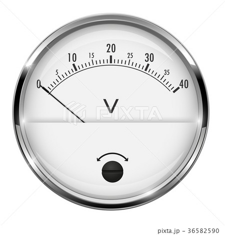Voltmeter. Round gauge with metal frame 36582590