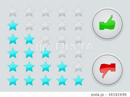Rating bar. Thumbs UP or Thumbs Down buttons Rating bar. Thumbs UP or Thumbs Down buttons 36582696