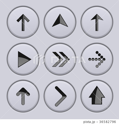 Round buttons with black arrows 36582796