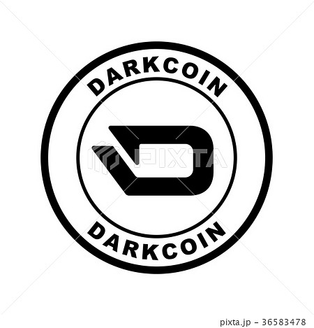 仮想通貨アイコン ダークコイン Darkcoin のイラスト素材