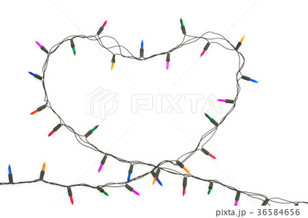 heart with christmas lights on white background 36584656