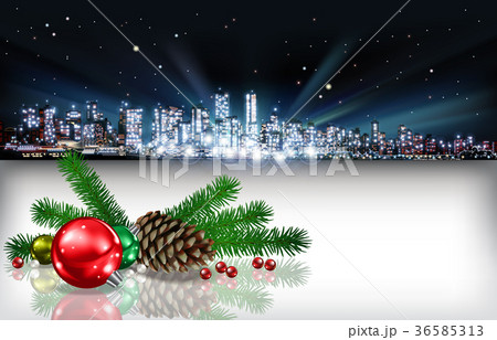 Abstract Christmas greeting silhouette of city Abstract Christmas greeting silhouette of city 36585313