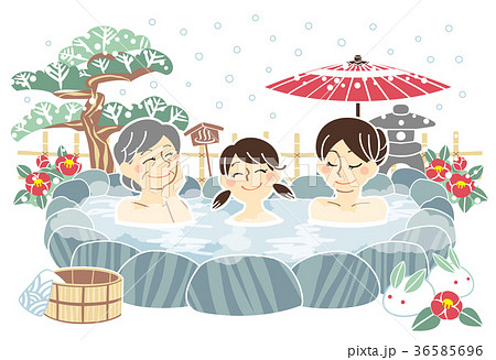 冬の温泉　女性 36585696