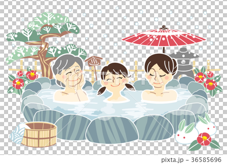 冬の温泉　女性 36585696