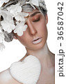 beautiful woman with a snow make-up 36587042