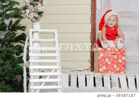 happy girl waiting for Christmas happy girl waiting for Christmas 36587187