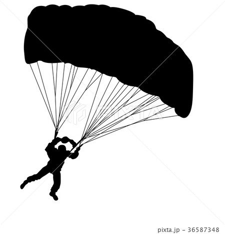 Skydiver, silhouettes parachuting illustration. 36587348
