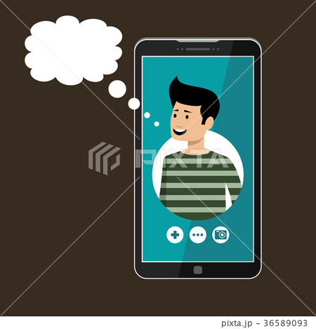 Phone with open window of a messenger 36589093