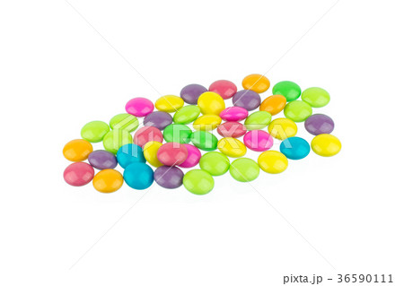 colorful chocolate coated candy isolated on white 36590111