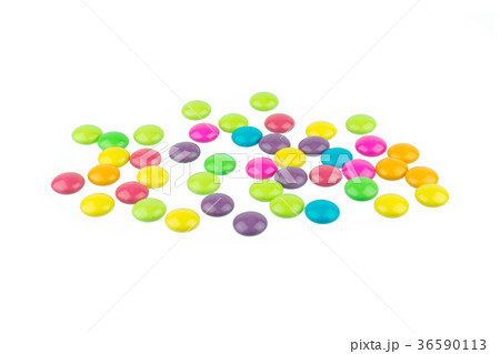 colorful chocolate coated candy isolated on white 36590113