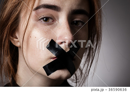 tape on mouth tape on mouth 36590636