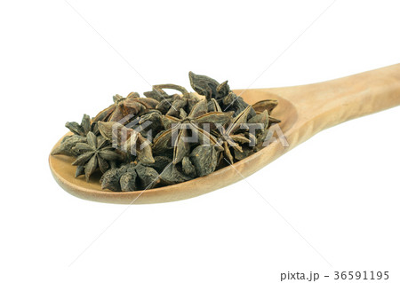 Star anise spice fruits and seeds isolated  36591195