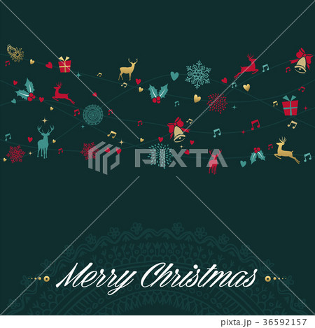 Christmas gold vintage decoration greeting card 36592157