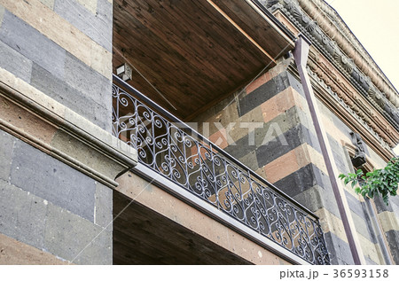 Facade of the old building with loggia Facade of the old building with loggia 36593158