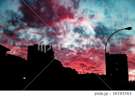 バルパライソの夕焼け 36593563