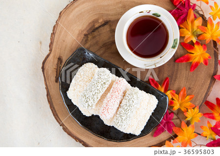 Isolated shot in studio - the Korean traditional colorful refreshments. 057 Isolated shot in studio - the Korean traditional colorful refreshments. 057 36595803