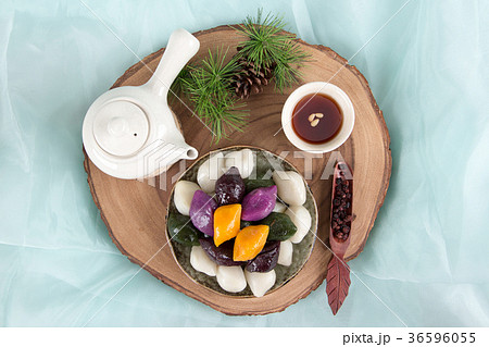 Isolated shot in studio - the Korean traditional colorful refreshments. 177 Isolated shot in studio - the Korean traditional colorful refreshments. 177 36596055