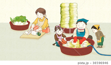 Kimjang Kimchi Making For The Winter 003のイラスト素材
